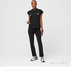 Black FIGS Rafaela oversized scrub top